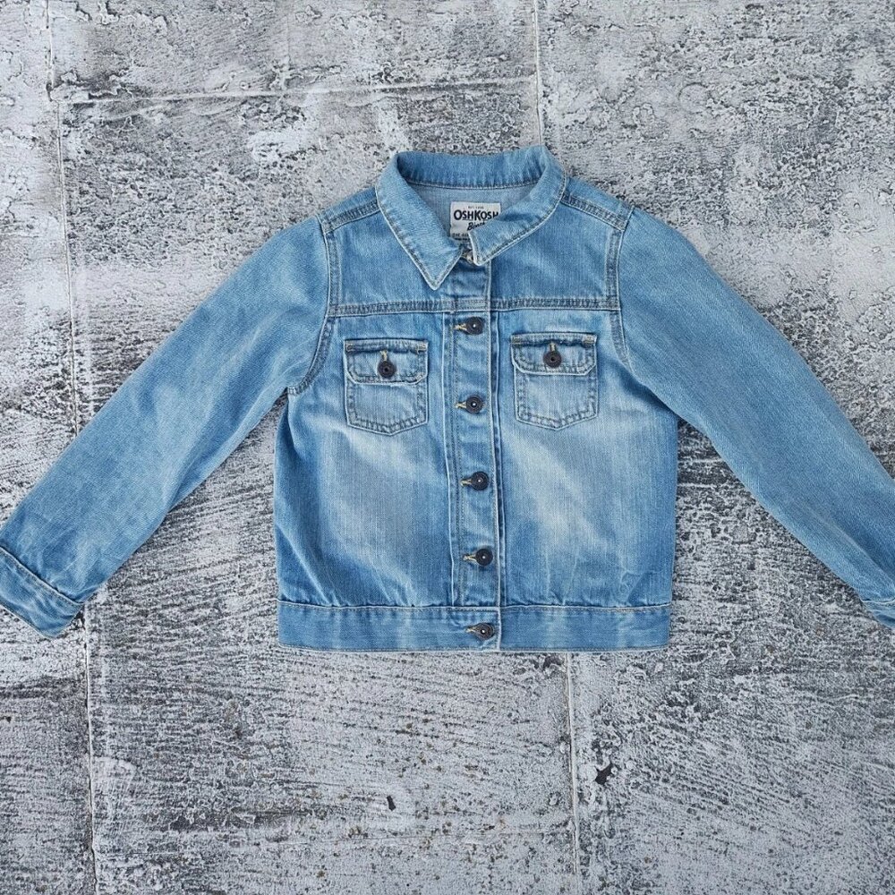 Oshkosh B'goch Kids Jacket Blue Denim Jeans Coat Jacket Size 10 - Picture 5 of 11